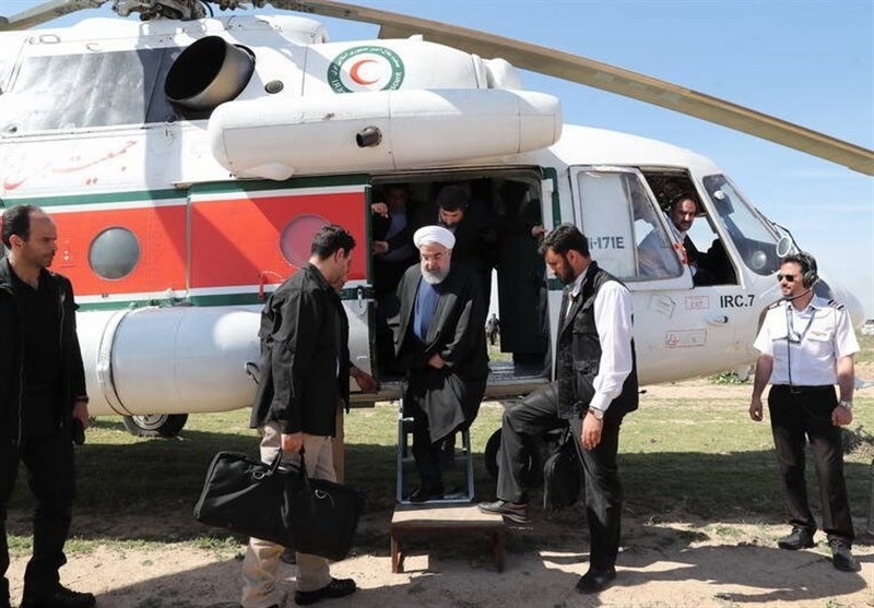 بازدید هوایی رئیس جمهور از مناطق سیل‌زده جنوب سیستان و بلوچستان