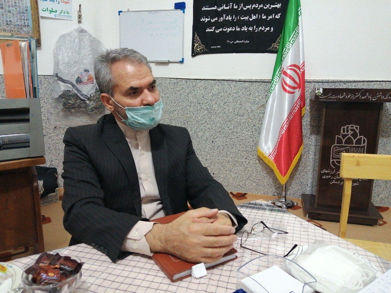 تقدیر مسئول نمایندگی  دفتر حفظ ونشر آثار ارزش های دفاع مقدس از شهردار  وشورای شهر بردسکن