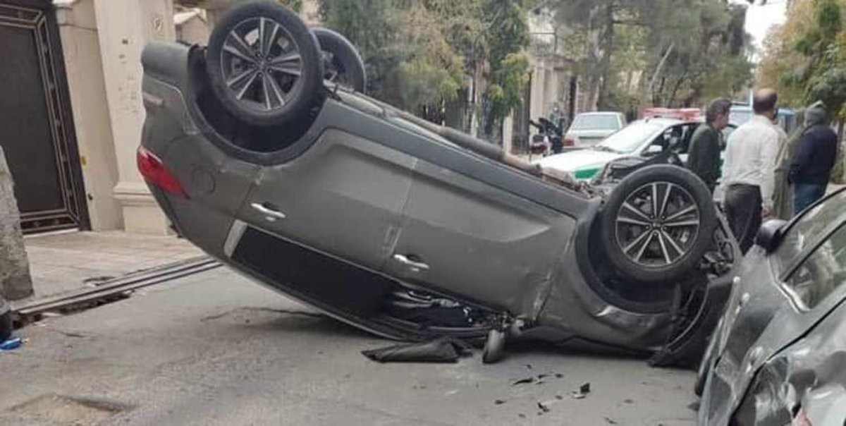 (تصویر) تصادف عجیب اسپورتیج در تهران