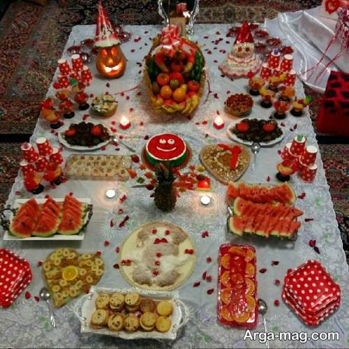 تزیین زیبا سفره شب یلدا