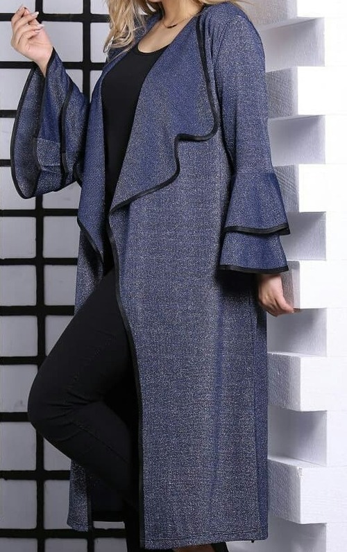 مانتو آستین شیپوری و لمه شنی