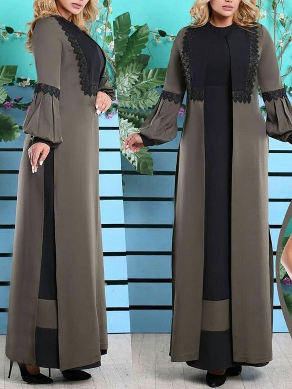 مدل مانتو آستین پلیسه با تکه‌دوزی