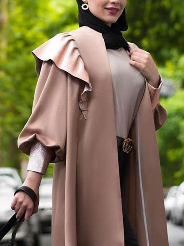 مدل مانتو آستین پلیسه در سر شانه