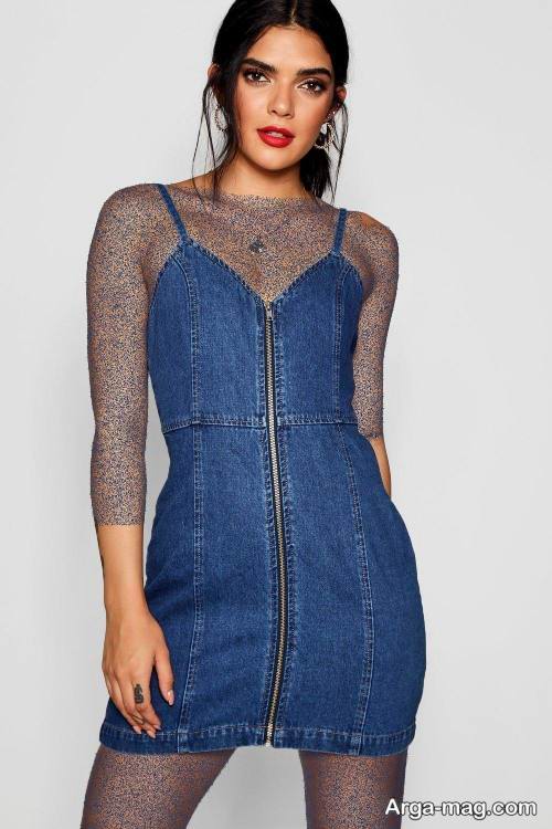 لباس جین زیپ دار
