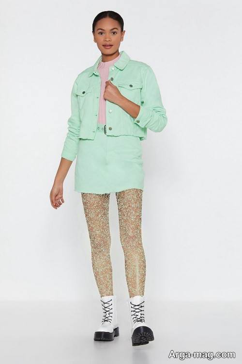 کت دامن رنگ روشن