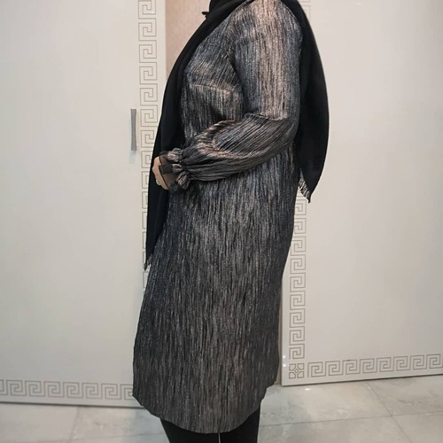 مانتو خاکستری و لمه مجلسی