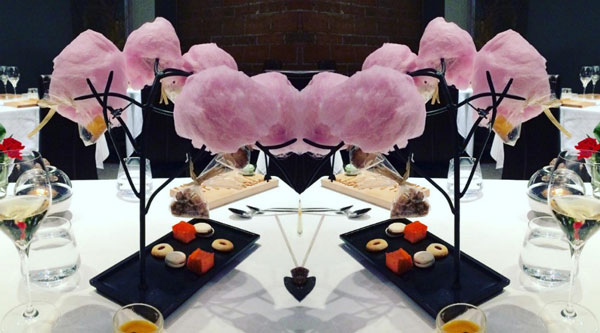 تزیین پشمک شب یلدا به شکل درخت