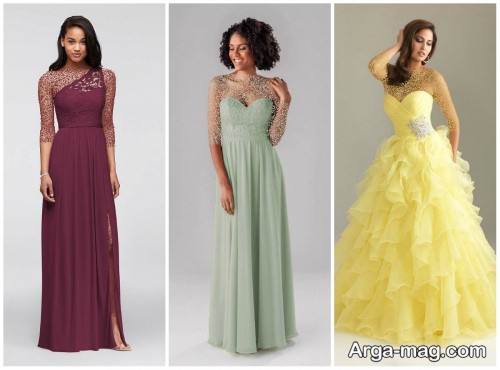 طرح لباس دکلته مجلسی