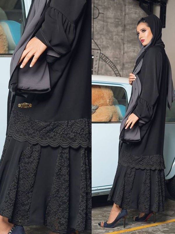 مدل مانتو آستین پلیسه مشکی