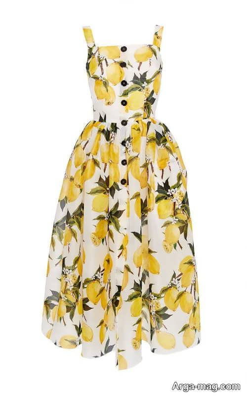 مدل لباس مجلسی طرحدار و لیمویی