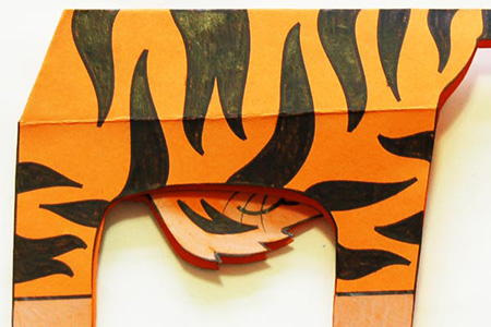 ساخت ببر سه بعدی ساده اوریگامی ببر آسان, حیوانات کاغذی تاشو, اموزش کاردستی ببر با مقوا