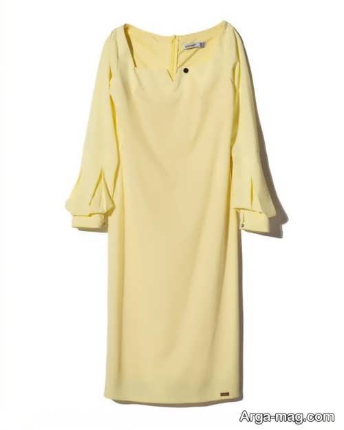 پیراهن کوتاه مجلسی لیمویی