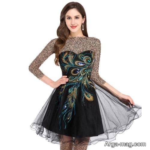 مدل لباس شب طرح دار 2020