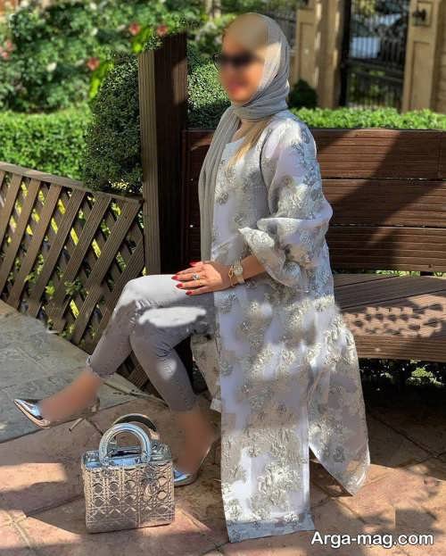مانتوی بلند ژاکارد