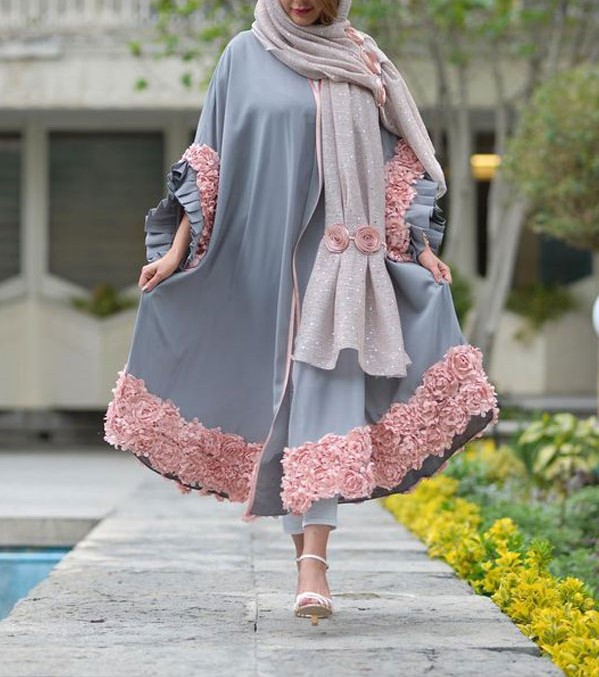 مدل مانتو خفاشی آستین پلیسه