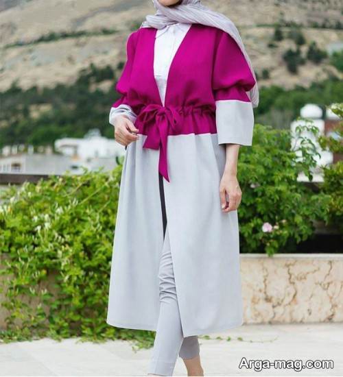 مانتوی دو رنگ