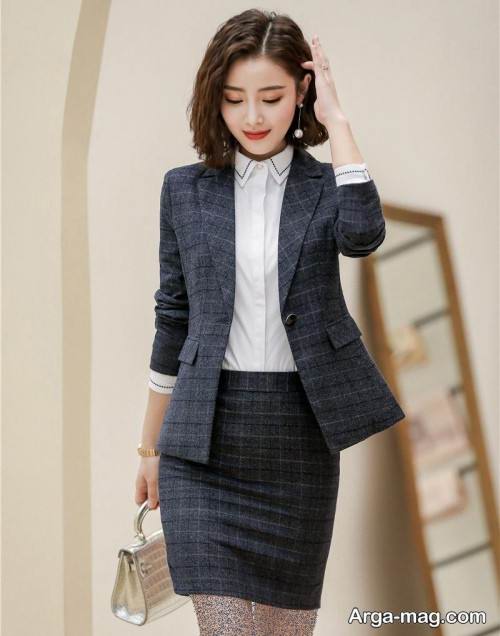 کت دامن طرح دار دخترانه