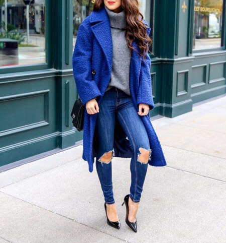 انواع پالتوهای آبی,مدل های جدید پالتو به رنگ آبی