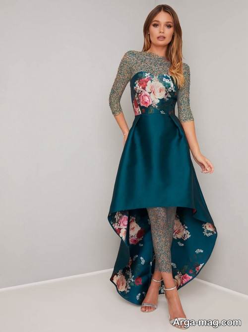 پیراهن طرح دار دکلته