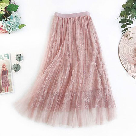 شیک ترین مدل دامن های بلند،مدل دامن صورتی دامن بلند دخترانه, دامن بلند دختران نوجوان