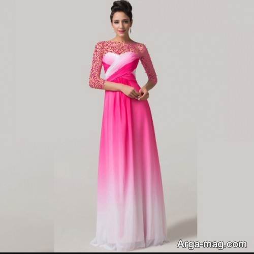 لباس دکلته دو رنگ