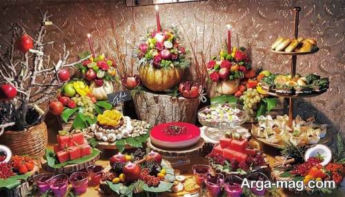 تزیین زیبا سفره شب یلدا