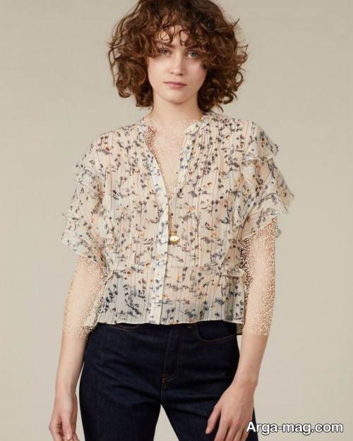 بلوز طرح دار مجلسی