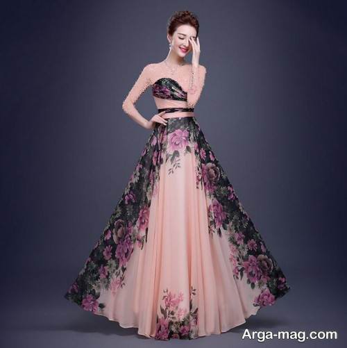 لباس طرح دار دکلته