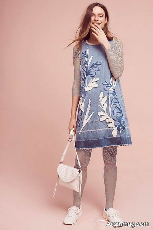 لباس طرح دار جین