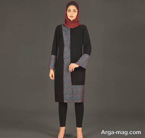 مانتو مشکی و خاکستری