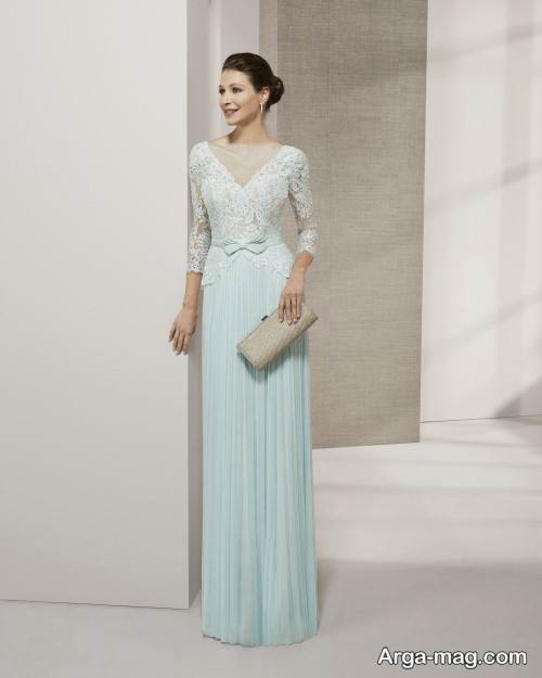 پیراهن مجلسی پوشیده و بلند