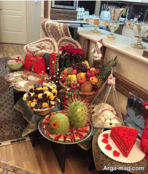 تزیین سفره برای شب یلدا عروس