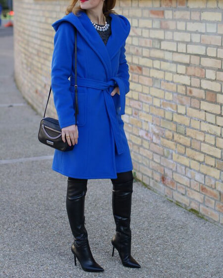 مدل های جدید پالتو به رنگ آبی,پالتو آبی کاربنی