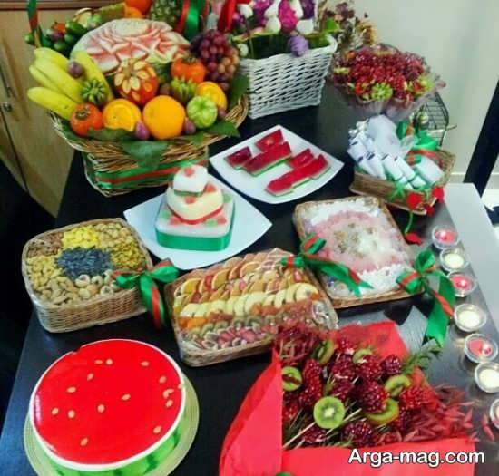 مجموعه خلاقانه از تزیینات شب چله برای عروس