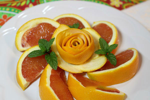 تزیین پرتقال شب یلدا به شکل گل تزیین پرتقال شب یلدا به شکل گل