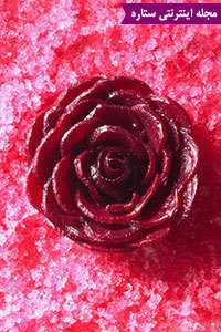 آموزش تزیین سفره یلدا، تزیین لبو به شکل گل رز، عکس یلدا