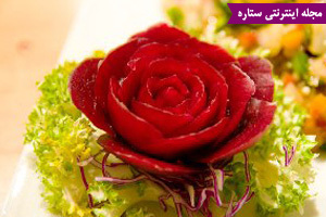 تزیین لبو به شکل رز، رز لبو، تزیین سفره یلدا، شب یلدا، عکس یلدا