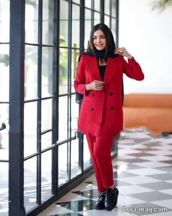 کت شلوار قرمز دخترانه