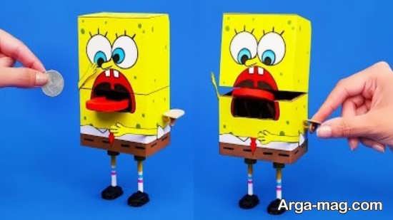 انواع هنردستی زیبا با کاغذ به شکل باب اسفنجی