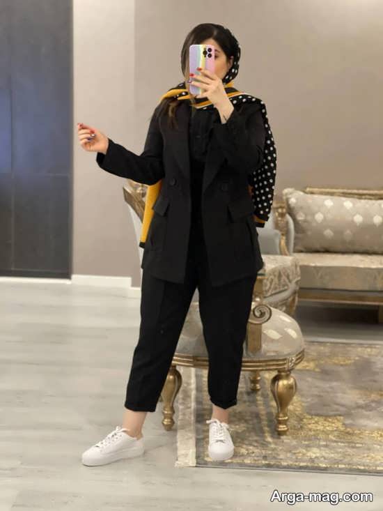 کت شلوار مشکی اسپرت