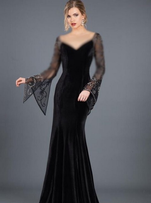 لباس مجلسی مخمل آستین کلوش لباس مجلسی مخمل آستین کلوش