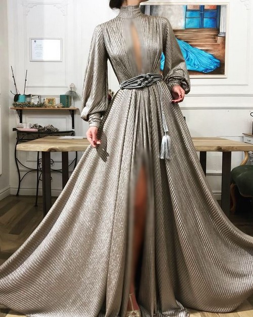 پیراهن مجلسی آستین پفی پیراهن مجلسی آستین پفی