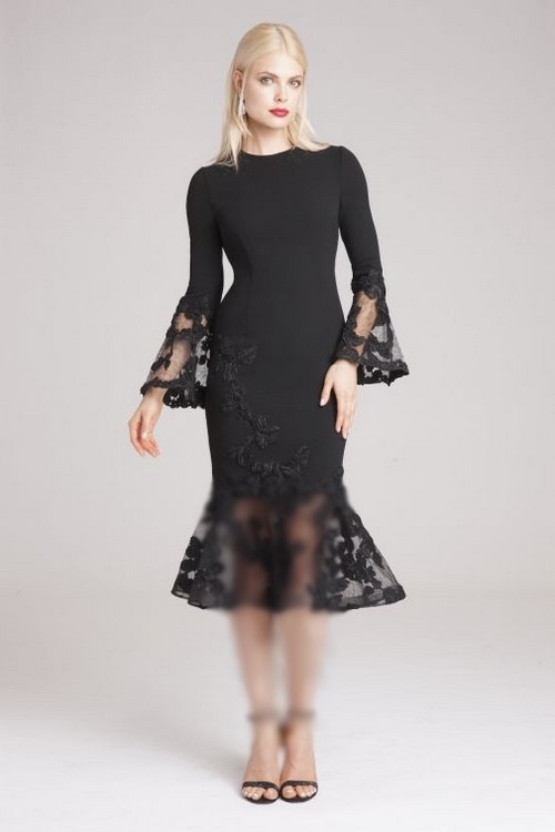 لباس مجلسی مشکی با آستین کلوش لباس مجلسی مشکی با آستین کلوش