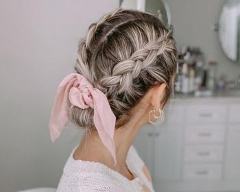 زن با موی کوتاه شینیون شده