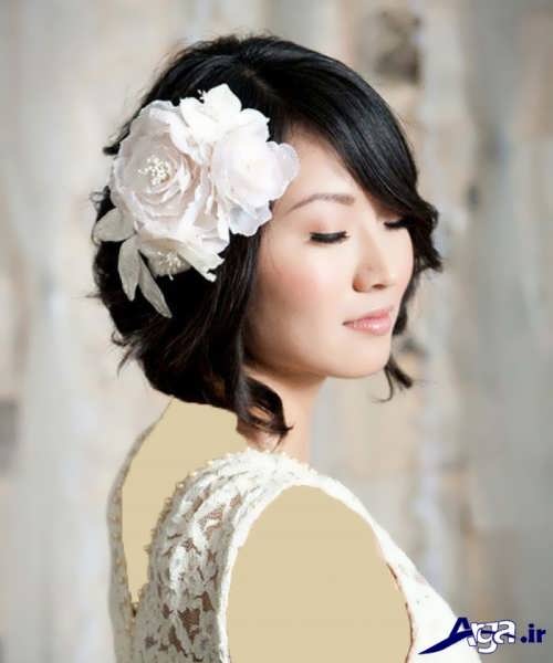 زن با موی کوتاه شینیون شده