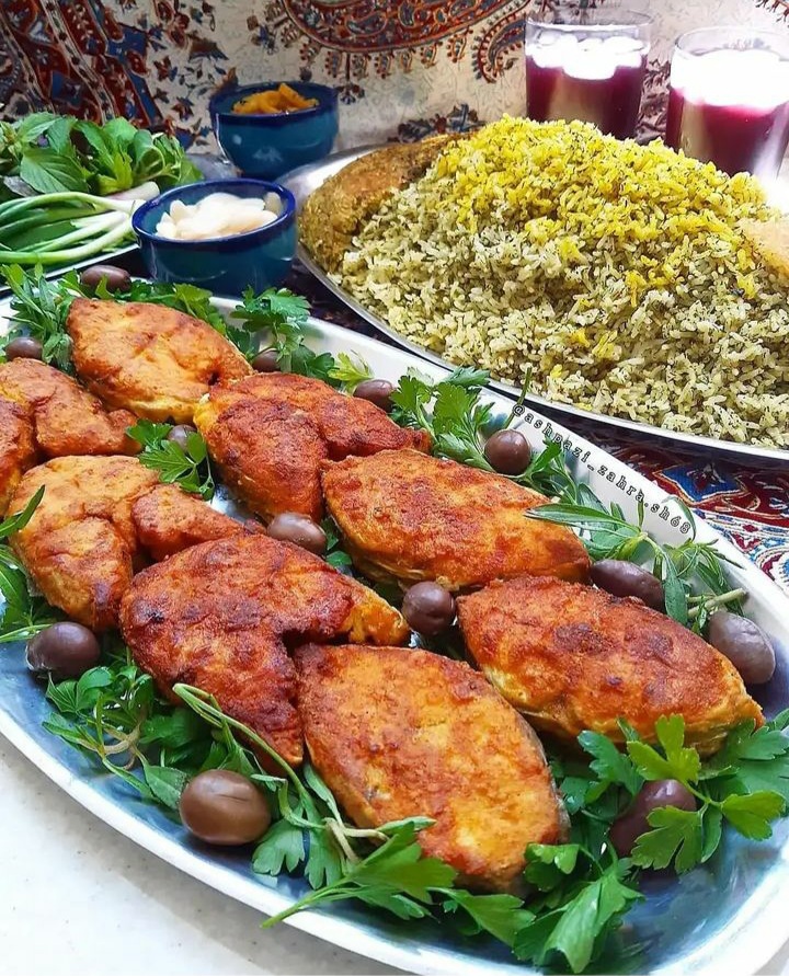 سبزی پلو با ماهی