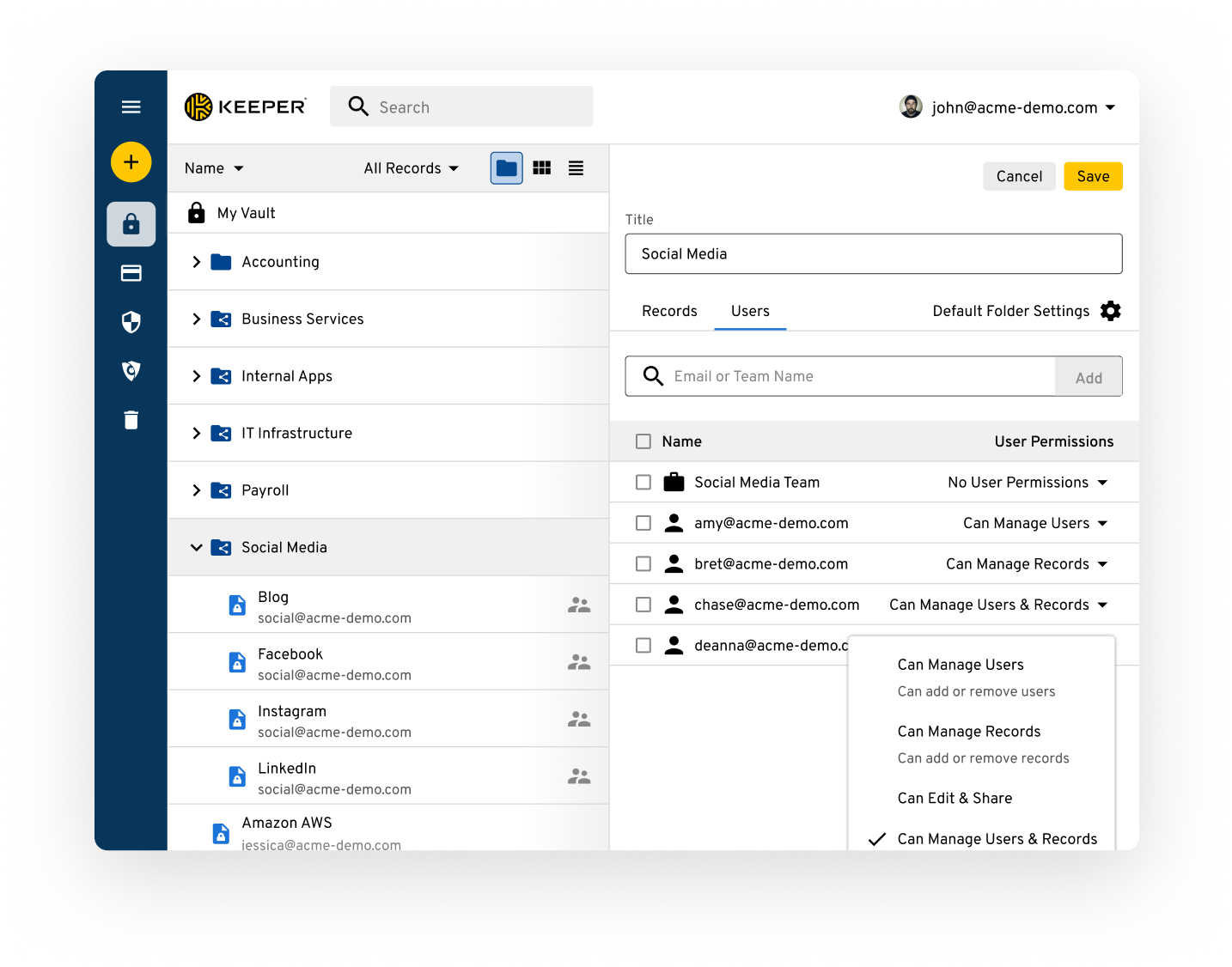 محیط نرم افزار مدیریت پسورد کیپر keeper