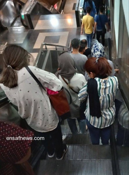 زنان باحجاب و بی حجاب در میدان فلسطین ، خیابان انقلاب و مترو